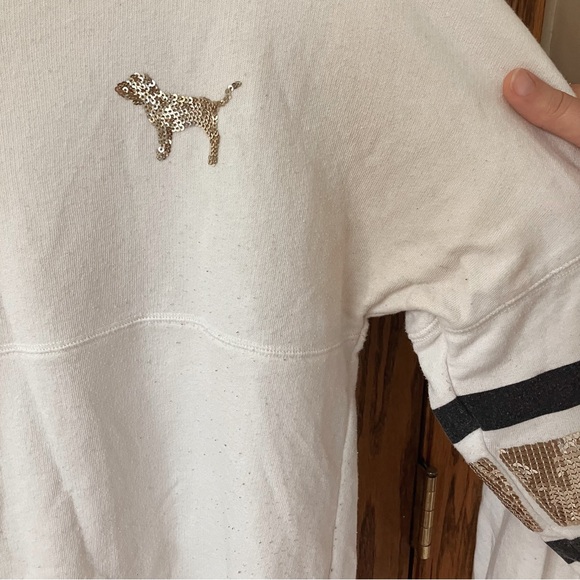 PINK Victoria’s Secret Varsity Ombré Bling Crew Size XS - Picture 11 of 13